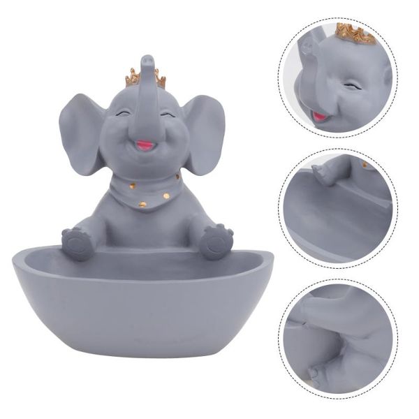 

1pc animal shaped storage box creative key container home resin ornament (gray) gift wrap