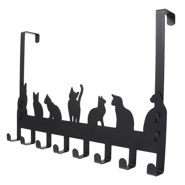 

hooks & rails 1pc punching-storage hook door back wall hanging clothes (black)