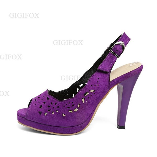 

sandals gigifox big size 34-43 quality summer high heels hollow shoes women leisure elegant ol woman sandal, Black