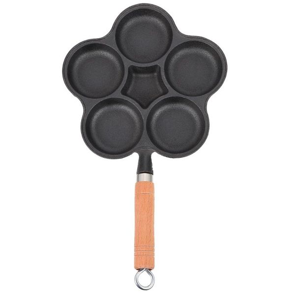 

pans 1pc non stick egg cooker frying pot breakfast skillet pan with wooden handle