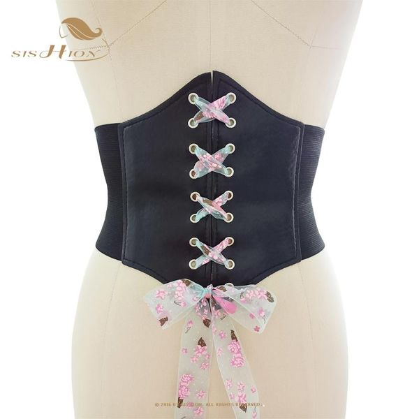 

bustiers & corsets corset wide pu leather slimming body belts for women elastic high waist strap stretch shaping girdle cinto femme fajas vd, Black;white