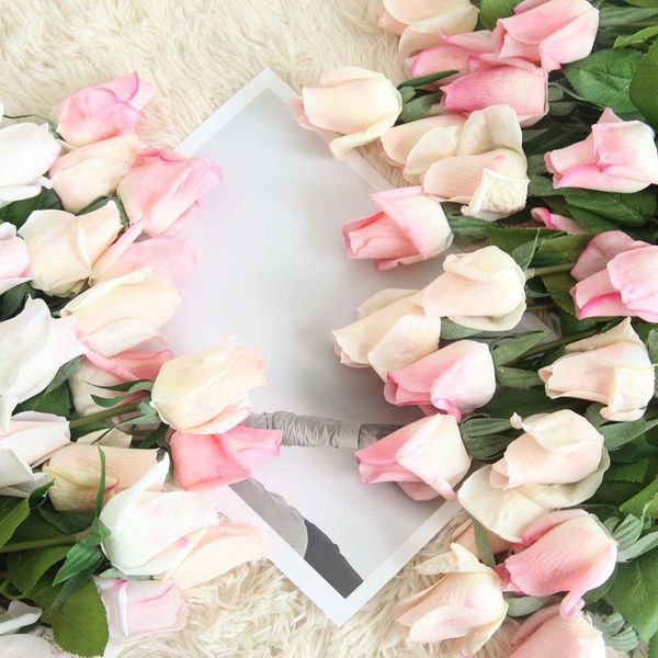

(11 pieces / hand) fresh rose artificial flowers real pink flowers, home decoration for wedding or birthday party decorative & wreaths