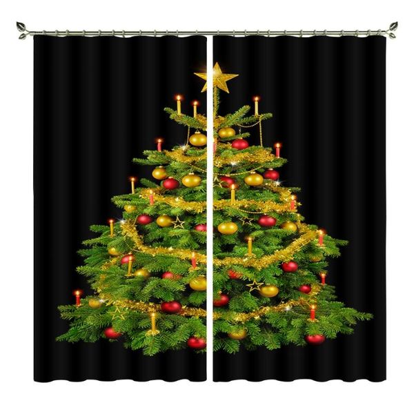 

curtain & drapes babson black background christmas tree 3d digital printing diy advanced custom po