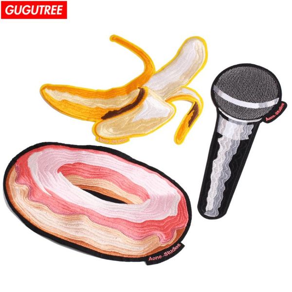 

embroidery big banana patches donut microphone badge applique patch for coat,t-shirt,hat,bags,sweater,backpack other arts and crafts
