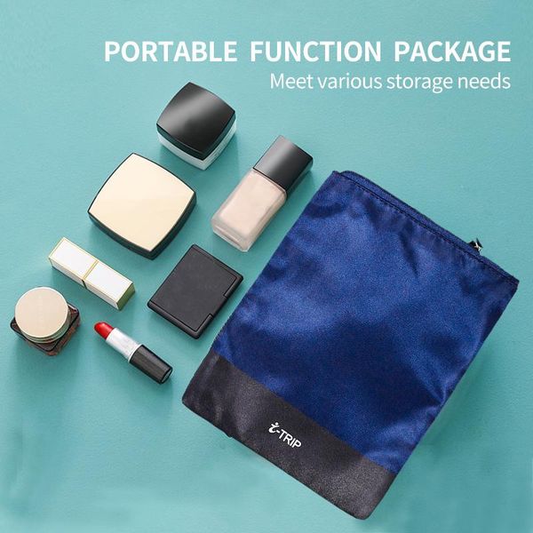 

storage bags blue velvet retro luxury bag flight travel journey trips portable multi-functional coin purse cosmetics