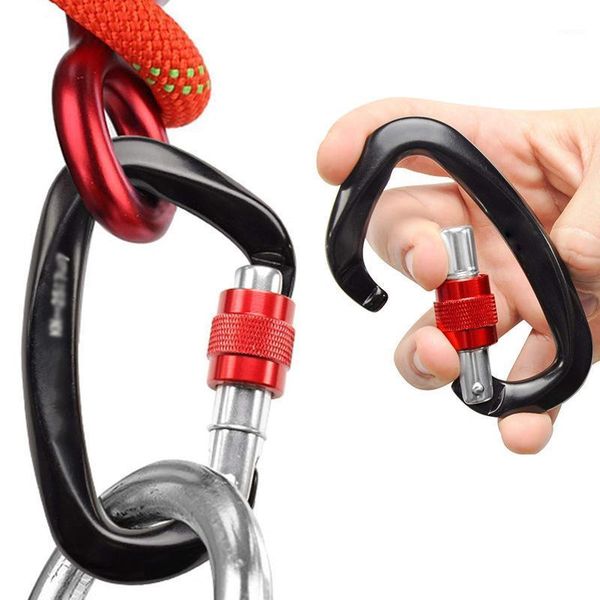 

cords, slings and webbing climbing carabiners aluminum locking carabiner clip outdoor camping rock tool security fishing buckle1