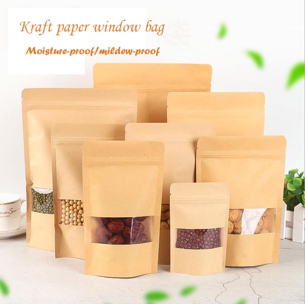 

food moisture-proof bags kraft paper with aluminum foil ining stand up pouch valve packaging seal bag for snack candy cookie bak