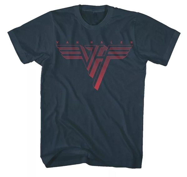 

official van halen t shirt classic logo blue mens vintage rock metal tee, White;black