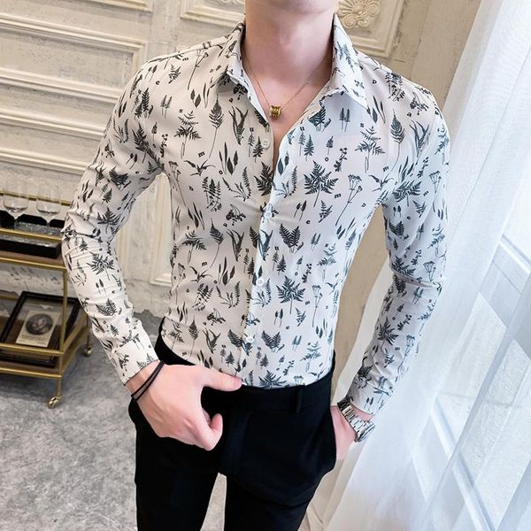 

men's casual shirts fashion digital print shirt 2021 long sleeve, White;black