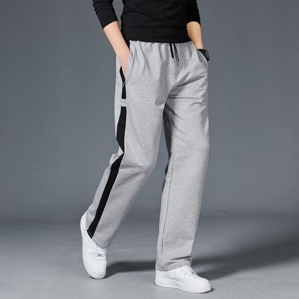 

running pants men loose sport stripe sweatpants fitness training mens straight trousers tracksuit jogging sportswear, Black;blue