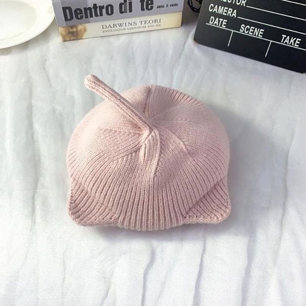 

berets children's fashion autumn and winter hats knitted cute cat ears men women baby woolen warm sweet french hat, Blue;gray