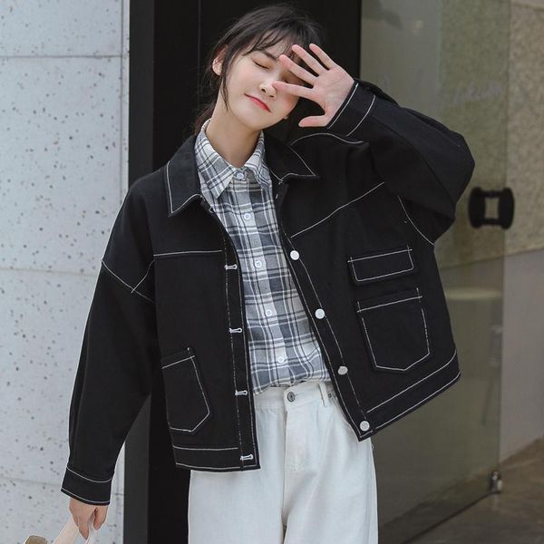 

women's jackets os358, Black;brown