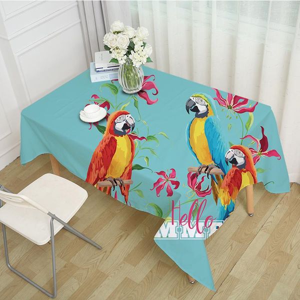 

table cloth parrot green plant modern contracted me setting tablecloth, animal love flowers and plants tablecloth