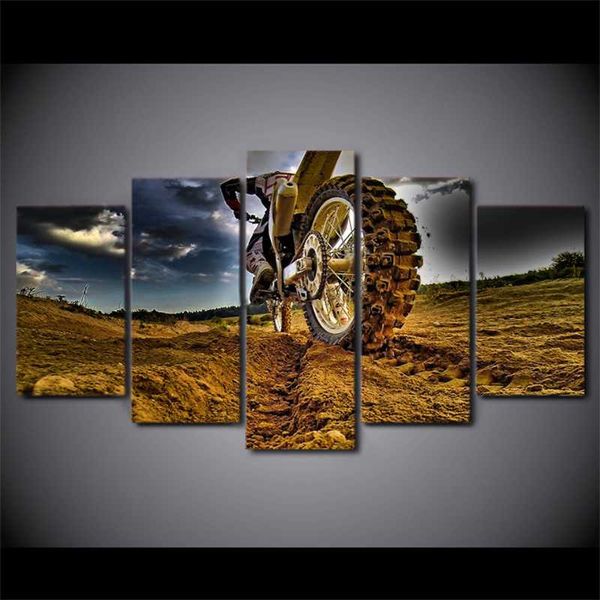 

panel cross-country motorcycle modern modular hd printed posters pictures decor on canvas wall home frame bedroom art painting paintings