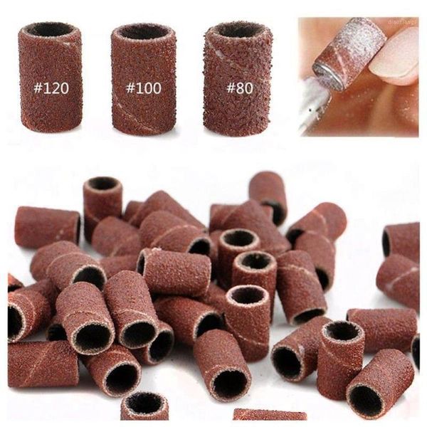 

100pcs polisher machine bits drill grit sanding band grinding ring nail art tool1