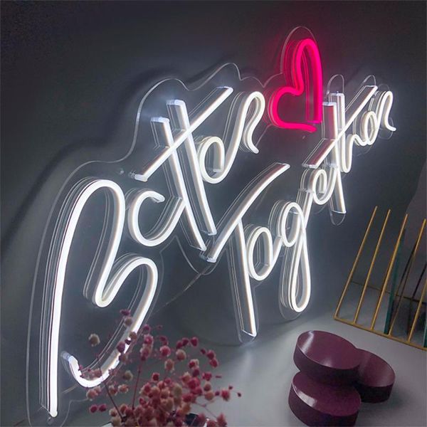 

other lighting bulbs & tubes neon sign better together led light room decoration wall decor party wedding strip
