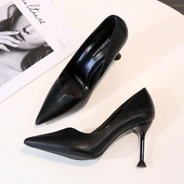 

dress shoes women formal elegant party wedding high heels ladies luxury casual office female pumps shallow ol y21-87, Black