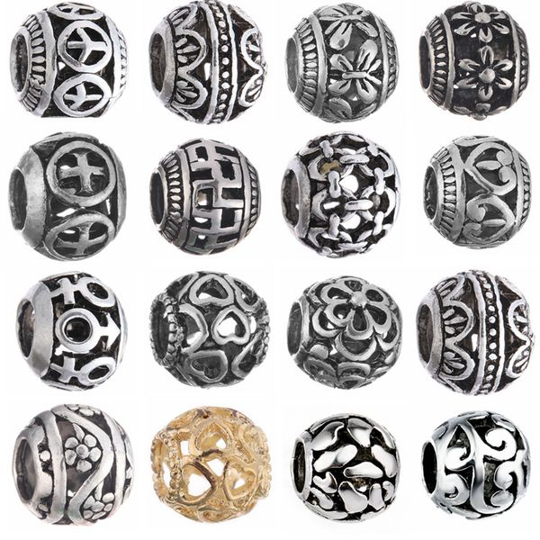 

ancient silver metals loose beads original charms bracelets pendant trinket jewelry for women diy making, Black