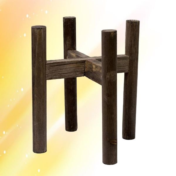 

plant stand wood flower pot holder indoor potted rack display modern home decor(wood color/dia16,height19) planters & pots