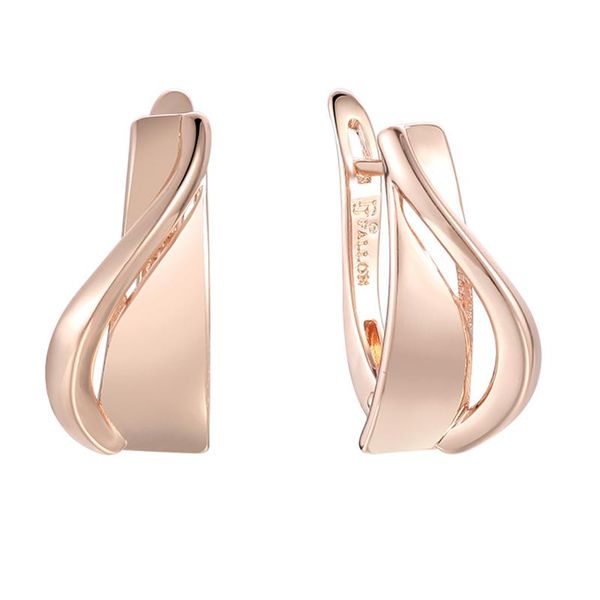 

dangle & chandelier fj women 585 rose gold color line twisted copper drop earrings, Silver