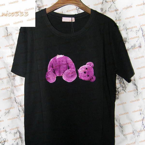 

broken head t-shirt tee female green pink bear brown printing loose short-sleeved male high street tide brand size s-2xl, White;black