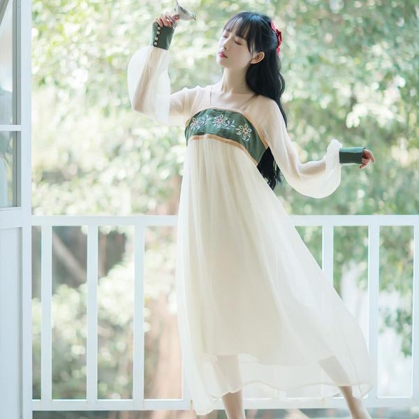 

casual dresses ancient chinese women hanfu dance clothing retro tang dynasty princess dress traditional fairy party vintage long robe, Black;gray