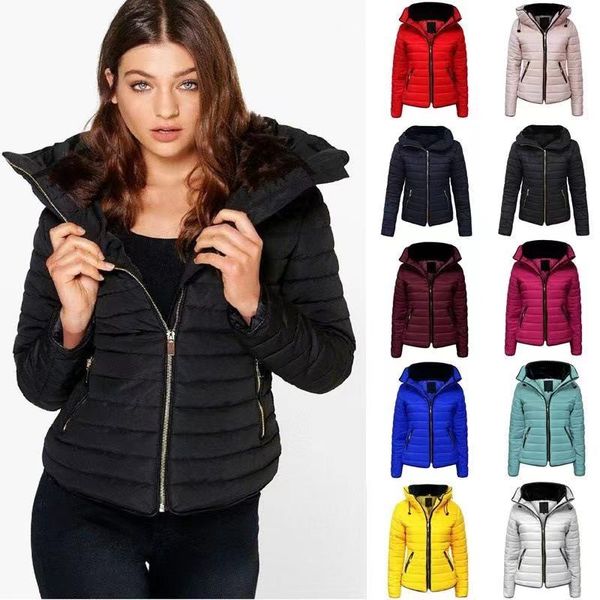 Wholesale autunno autunno donne down piumino femmina calda tuta sportiva bianca anatra down zipper biker trench cappotto portatile giacche portatile