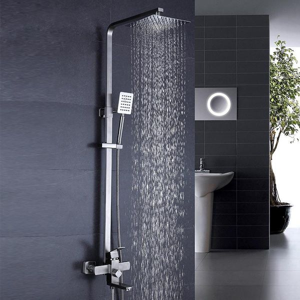 

stainless steel lifting pressurized and cold water saving bathroom shower set sets