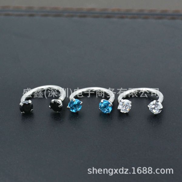 

round zirconium stainless steel stone body rod rod human body puncture jewelry