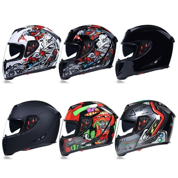 

full face motorcycle helmet washable lining with dual lens stylish racing helmets