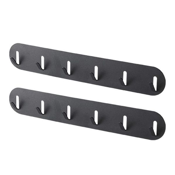 

hooks & rails 2pcs wall mounted hook racks 6-hook clothes hanger row storage