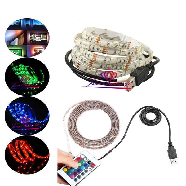 

strip usb colour changing tv pc background light + remote control strips led