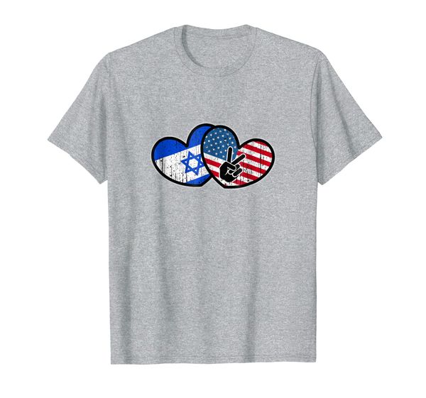 

jewish american - heart and national flags, White;black