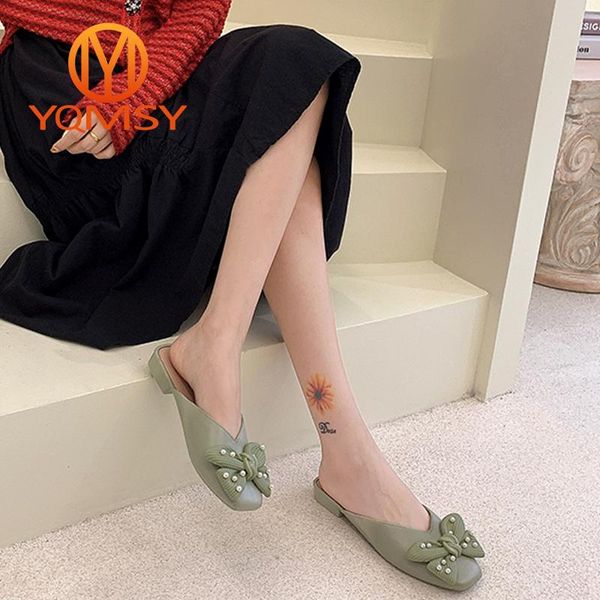 

fashion women's slippers casual butterfly-knot pearl flat with handmade flip flop summer convenient ladies shoes as138, Black
