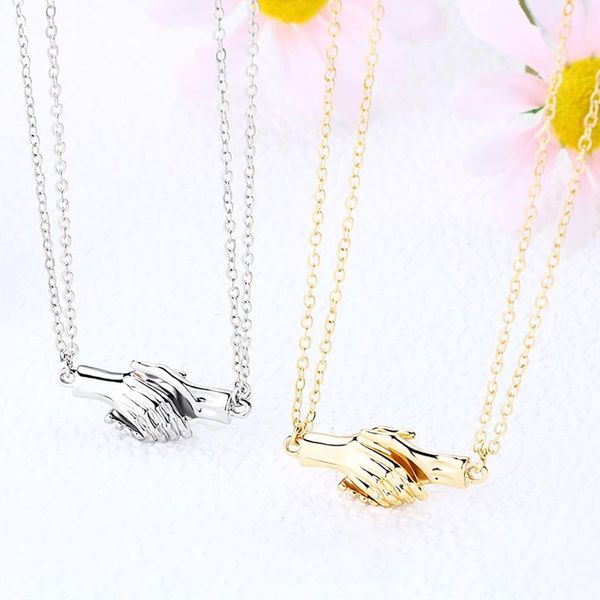 

chains hand magnet couple necklace hold to attract your magnetic necklaces pendant gift 2021, Silver