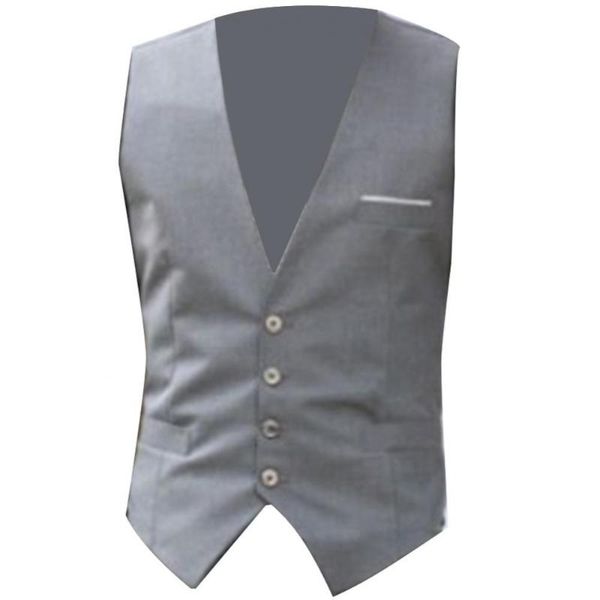 

men's vests vest fashion suit male slim fit office men solid color v neck sleeveless button waistcoat, Black;white