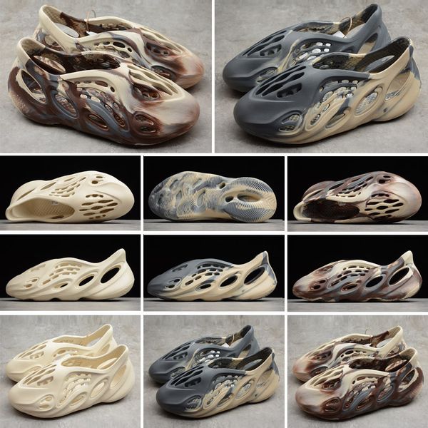 

selling mens shoe slipper women slides foam runner moon graffiti bone resin desert sand summer rubber slippers brown flat beach sandals #l6