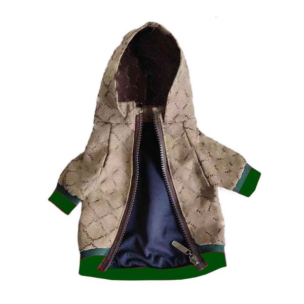 Moda Cani Felpa con cappuccio Cappotto Abbigliamento Lettera Stampata Giacca per animali Abbigliamento per cani Schnauzer Teddy Pug Puppy Costume