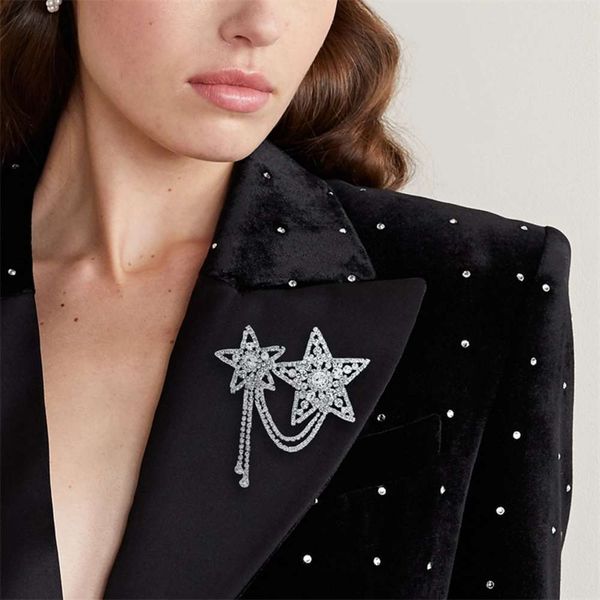 

star tassel brooch high level metal decoration fashion pin collar buckle anti stray accessories, Gray