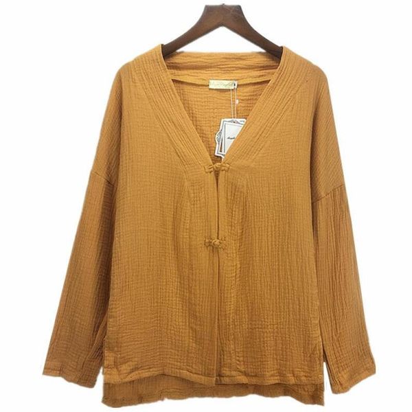 

plus size outerwear & coats outwear l-5xl 6xl women blouses shirts cotton linen cardigan full sleeves thin womens autumn clothes, Black