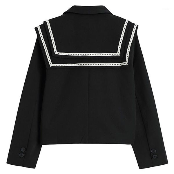 

black striped women big size short blazer lapel long sleeve loose fit jacket fashion tide spring autumn 2021 1dd1002 women's suits & bl, White;black