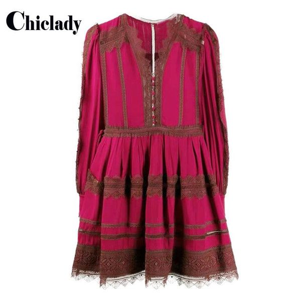 

casual dresses chiclady 2021 autumn arrival plaid high qulity red party a-line lace ruched dress femma elegant ladies dinner, Black;gray