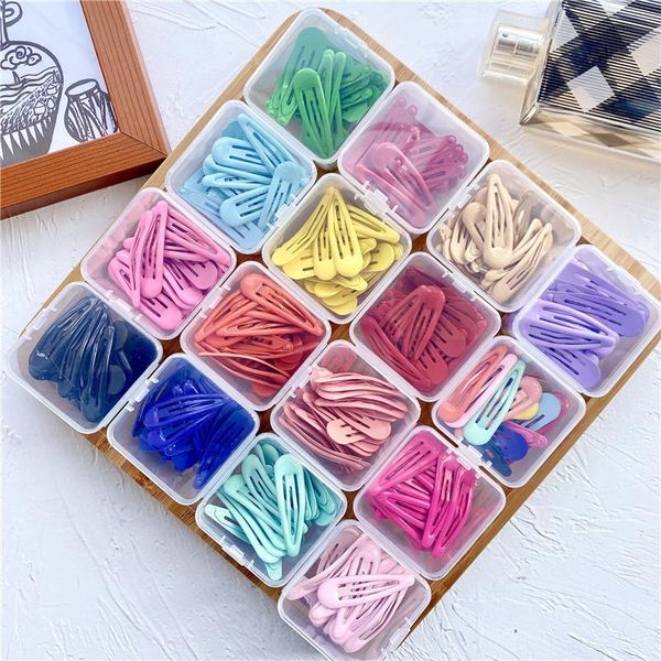 

hair accessories 50pcs/box mix-color 3cm baby girls snap clips no slip metal barrettes pins kids accessorie