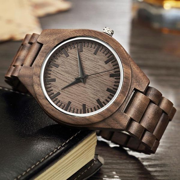 

wristwatches natural walnut wood watch men wooden case band wristwatch male vintage retro brown color quartz wrist watches reloj de madera, Slivery;brown