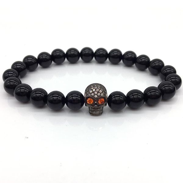 

charm bracelets skull men bracelet 2021 fashion bead classic stone beads & bangles for jewelry gift, Golden;silver