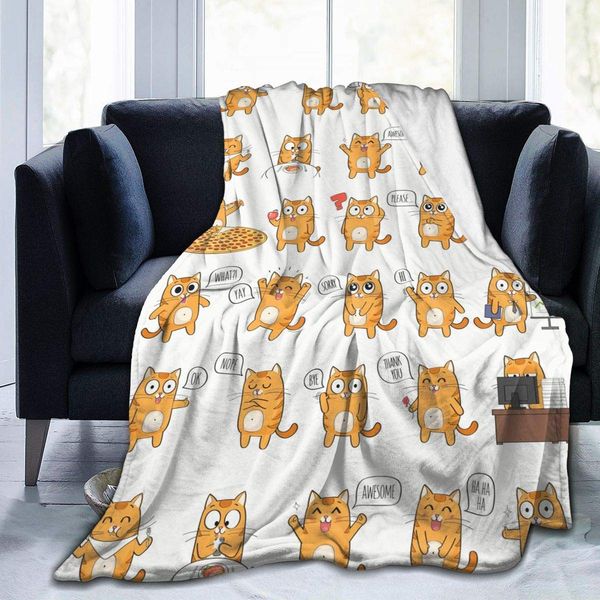 

a group of polite cats in life throw blanket cozy warm,thick velvet blanket for couch bed living room s 50"x40"