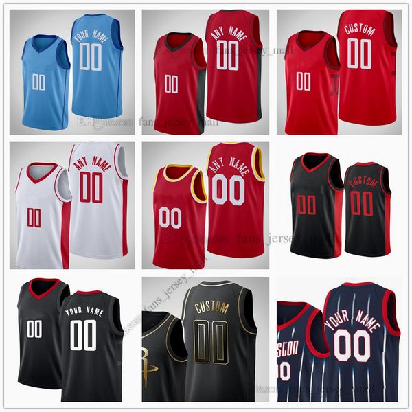 

custom printed 75th city basketball jerseys wall 1 john 10 eric gordon 35 christian wood 28 alperen sengun 16 usman garuba 9 josh chriser 3, Black;red