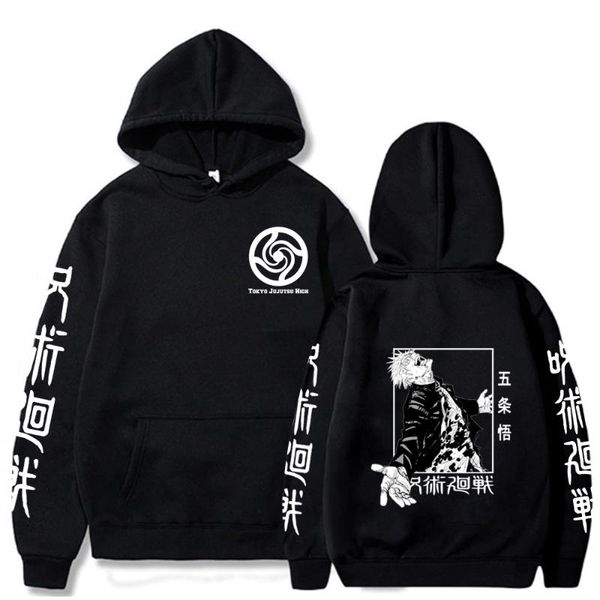 

men's hoodies & sweatshirts funny jujutsu kaisen men women long sleeve sweatshirt hip hop clothes, Black