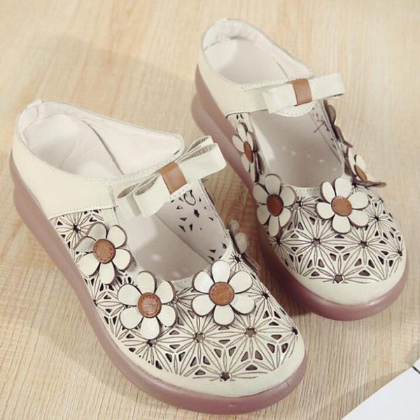 

women wedges slippers fashion genuine leather high-heeled flip-flops hollow flowers female summer shoes for qq62, Black