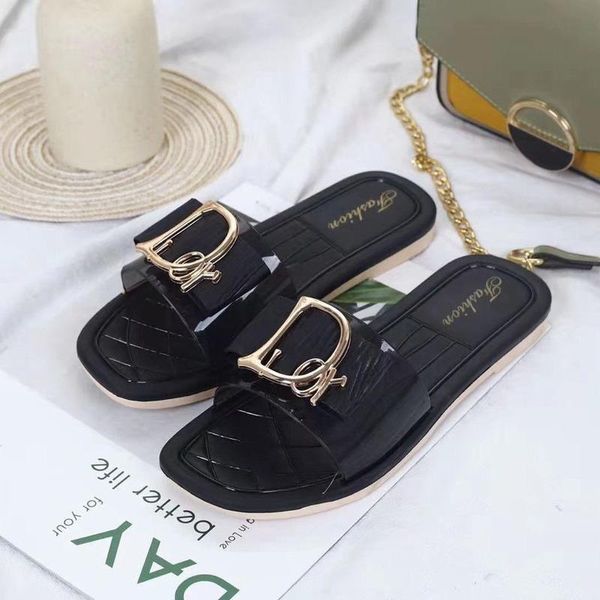 

sandals korean fashion slippers women wear indoor joker comfortable wear-resistant students beach in summer., Black